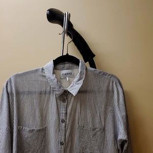 Ganni small drop sleeve "boyfriend style" blouse